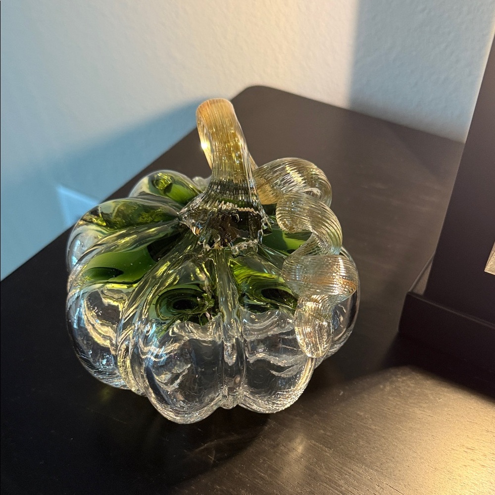 Elegant Green Glass Pumpkin Decor - Picture 5 of 5